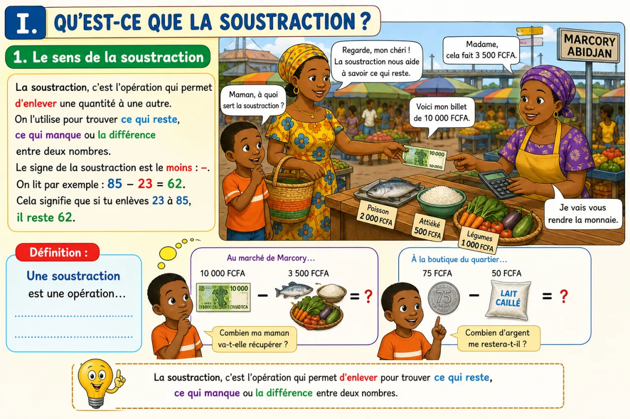 La soustraction sans emprunt (≤100) — illustration