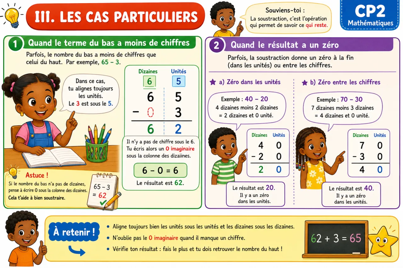 La soustraction sans emprunt (≤100) — illustration
