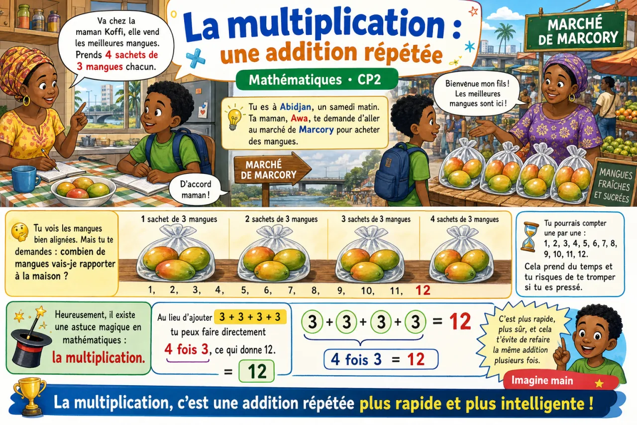 La multiplication : une addition répétée