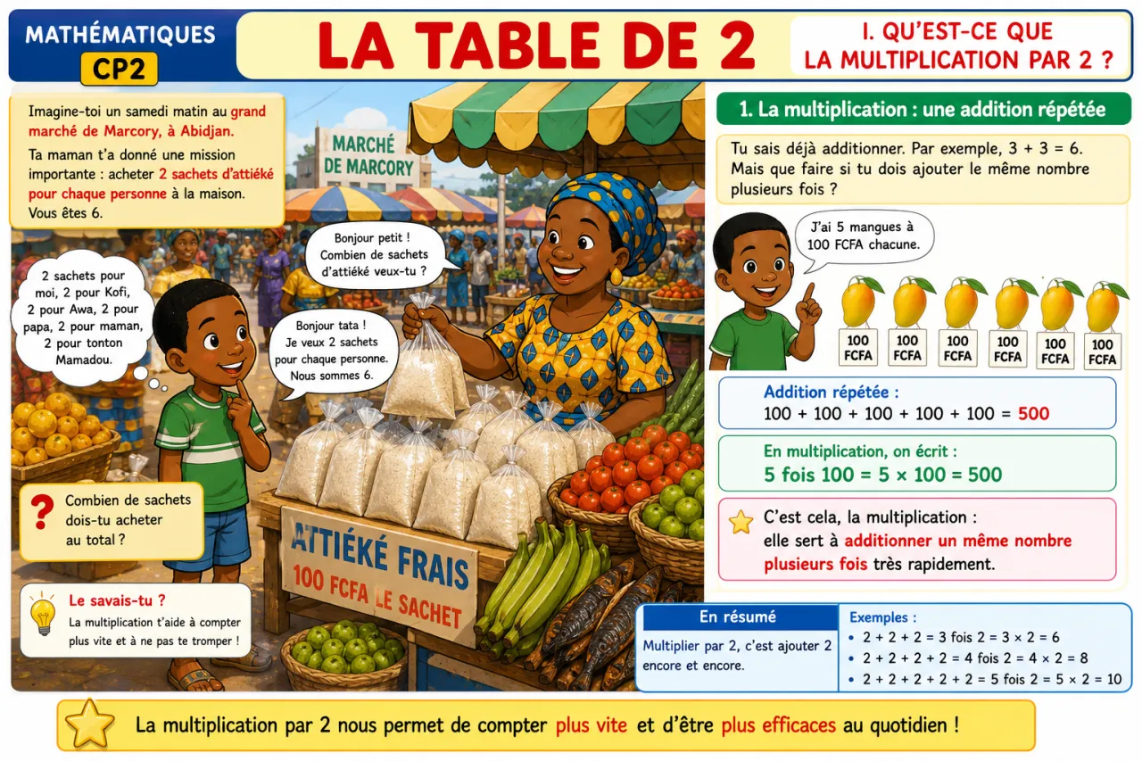La table de 2 — illustration