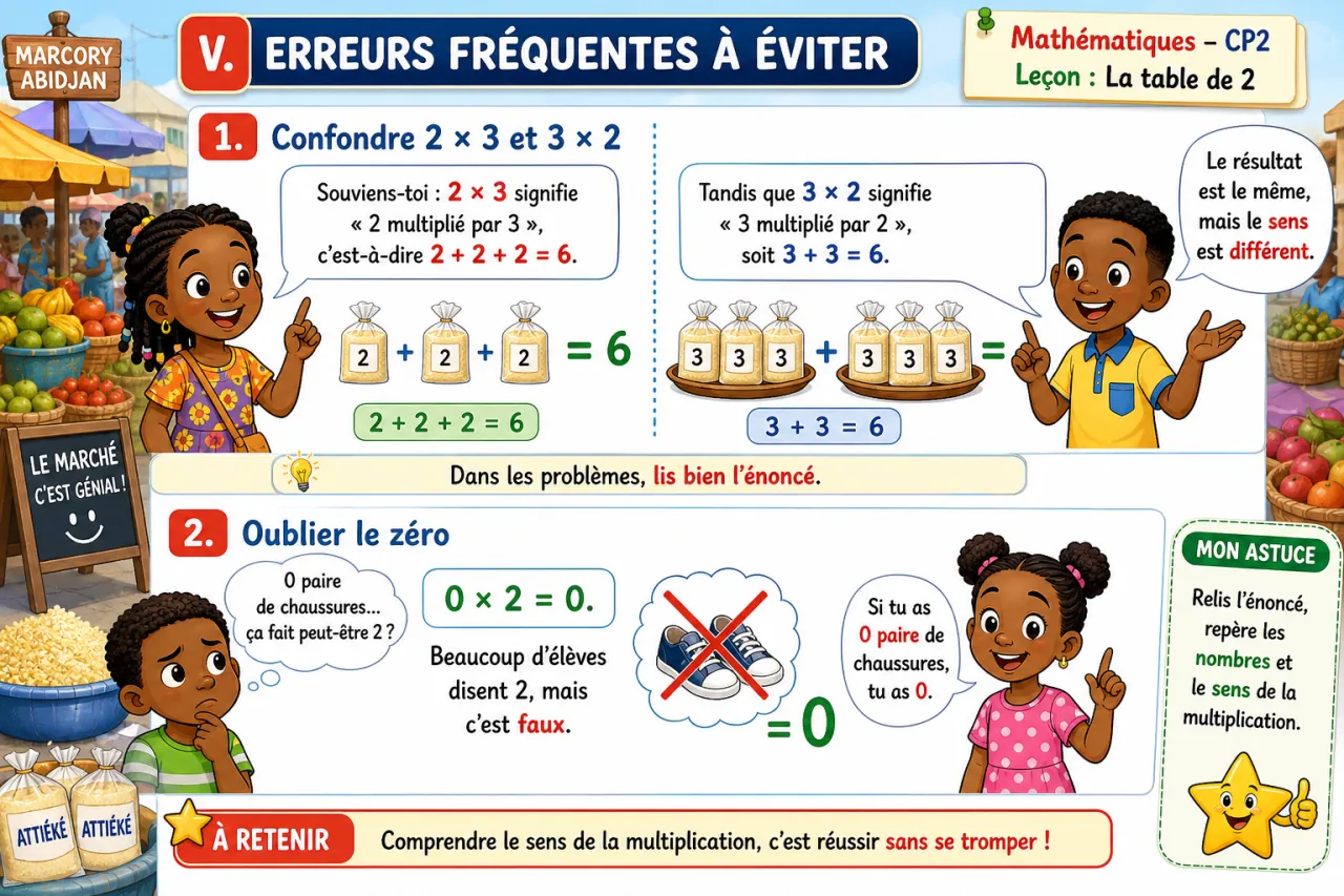 La table de 2 — illustration