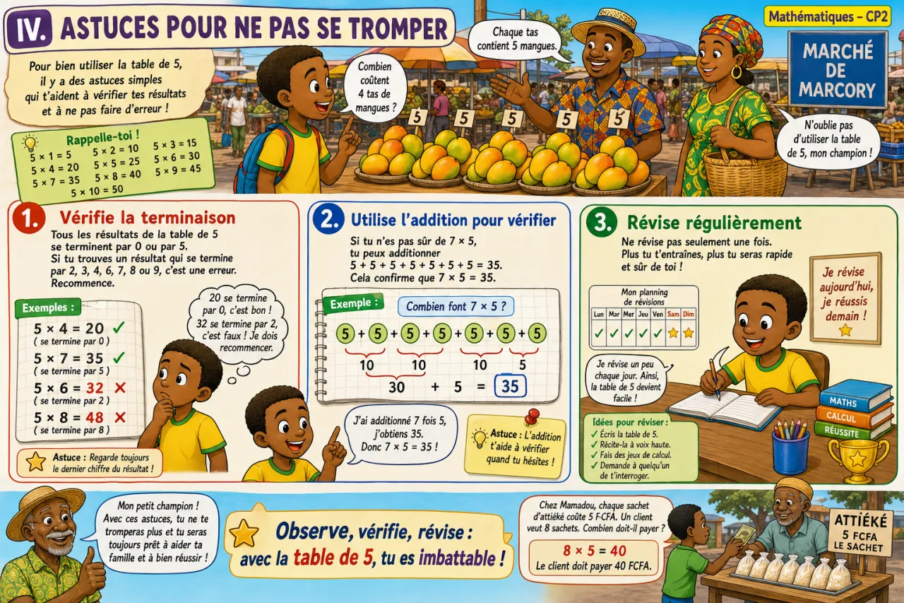 La table de 5 — illustration