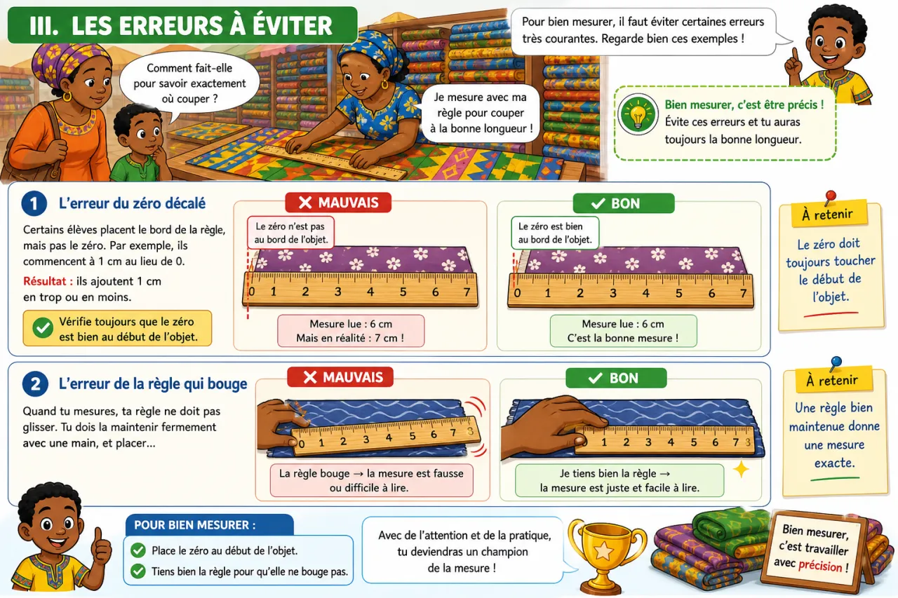 Mesurer une longueur avec une règle — illustration