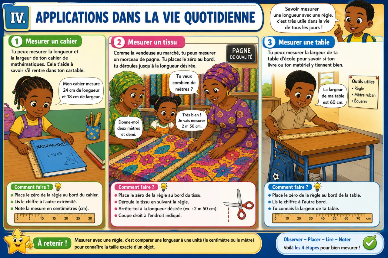 Mesurer une longueur avec une règle — illustration