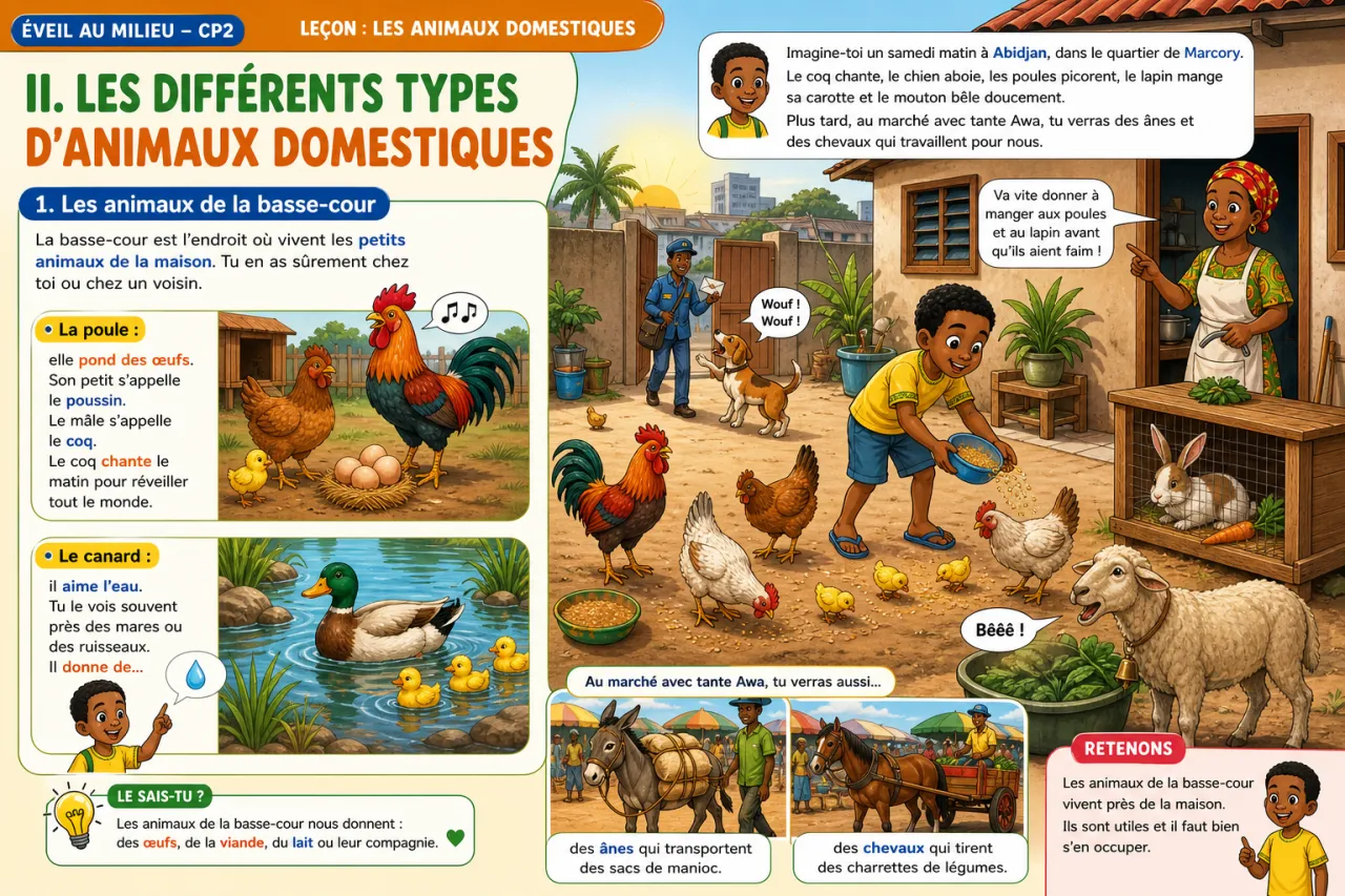 Les animaux domestiques — illustration