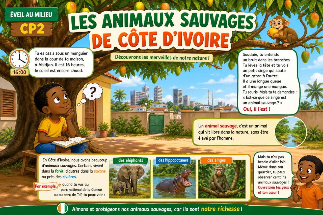 Les animaux sauvages de Côte d'Ivoire