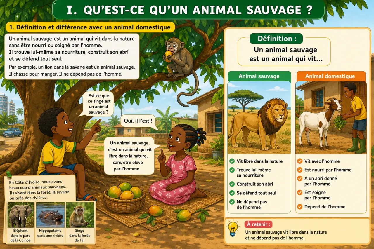 Les animaux sauvages de Côte d'Ivoire — illustration