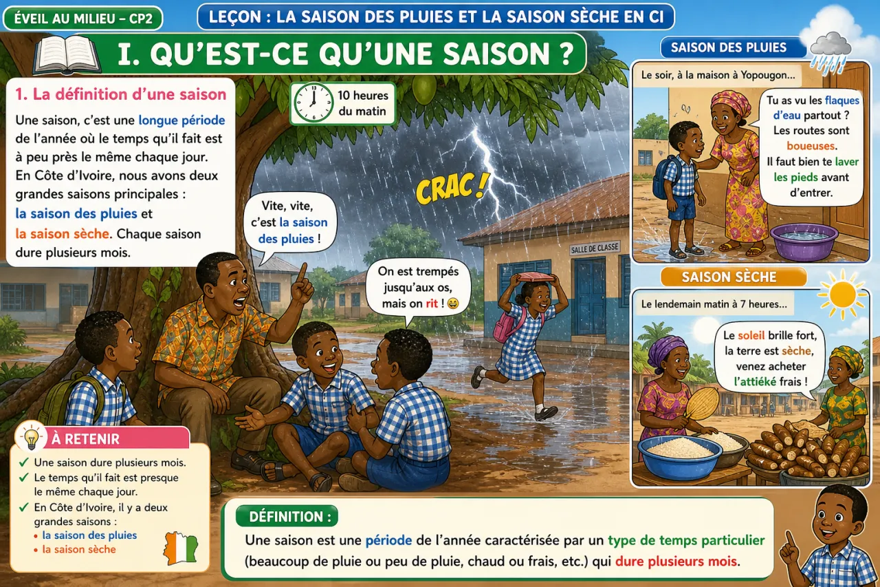 La saison des pluies et la saison sèche en CI — illustration
