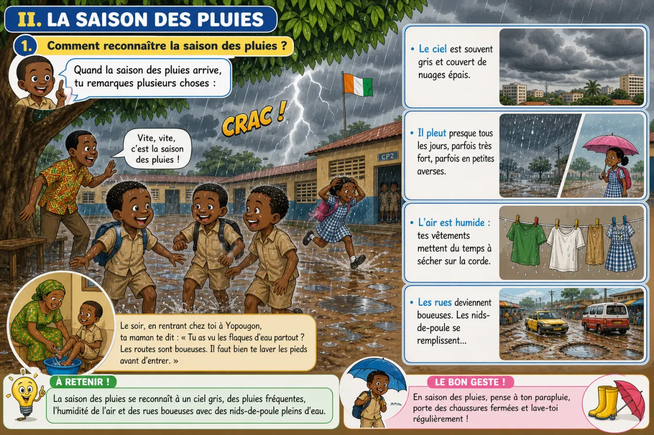 La saison des pluies et la saison sèche en CI — illustration