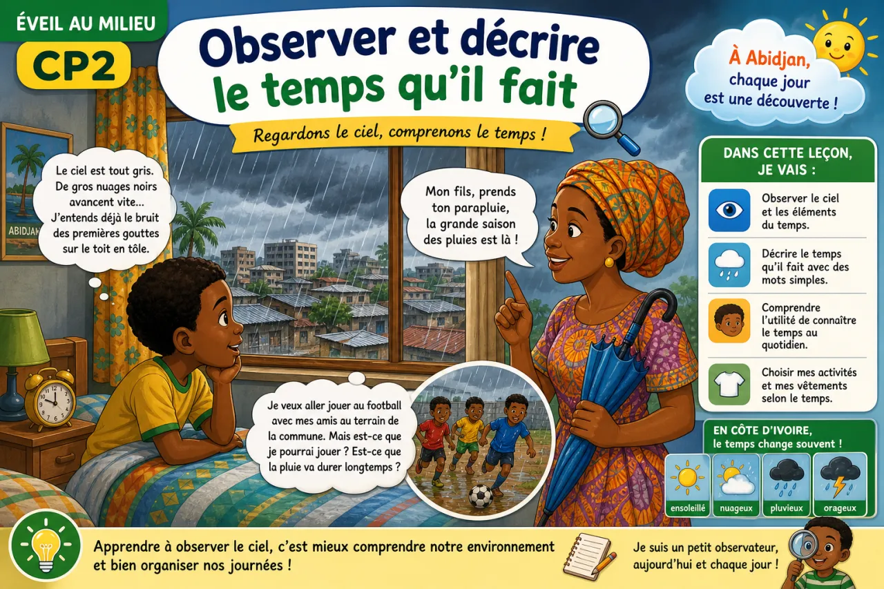 Observer et décrire le temps qu'il fait