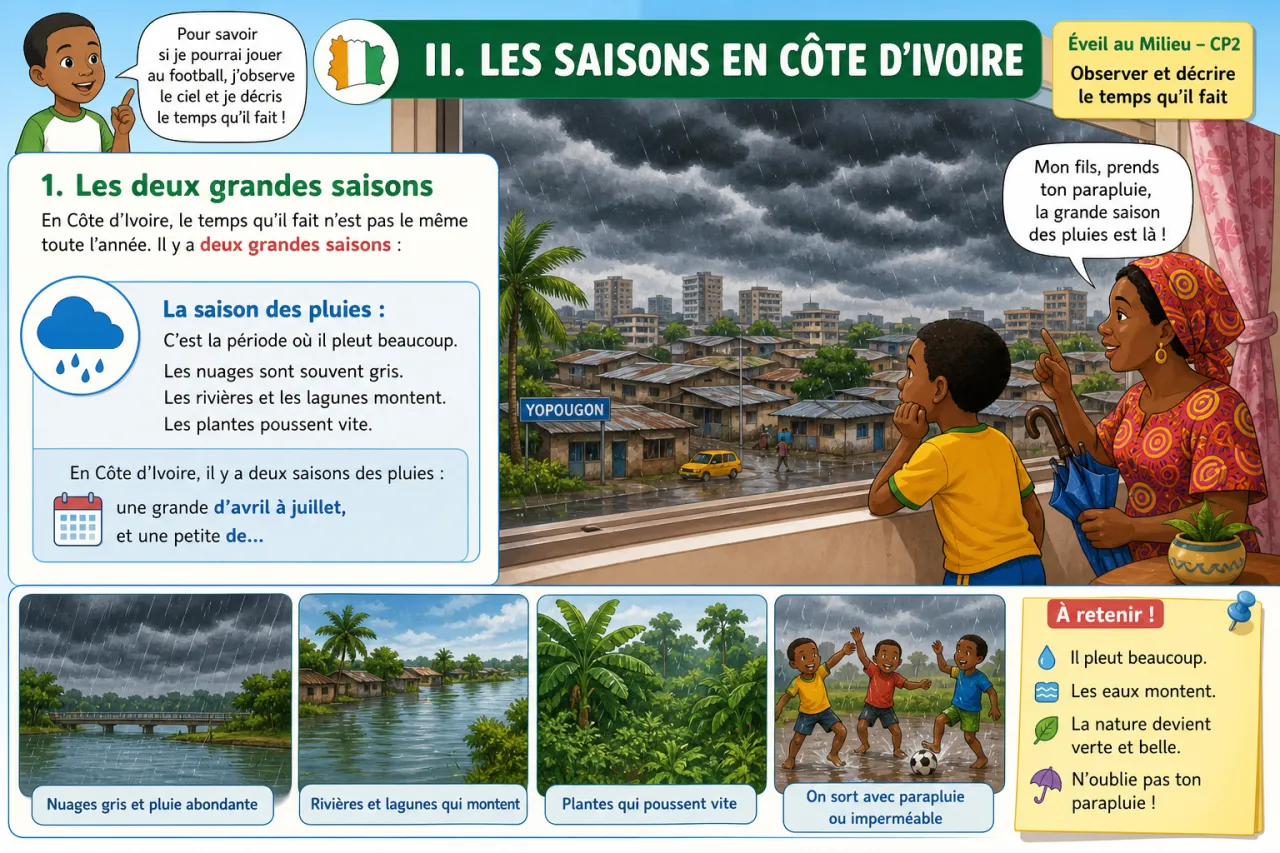 Observer et décrire le temps qu'il fait — illustration