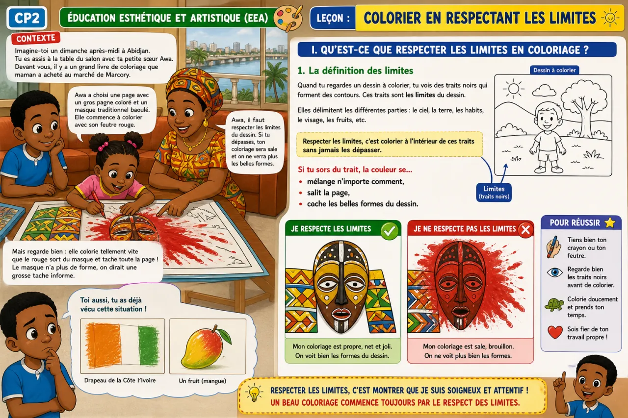 Colorier en respectant les limites — illustration