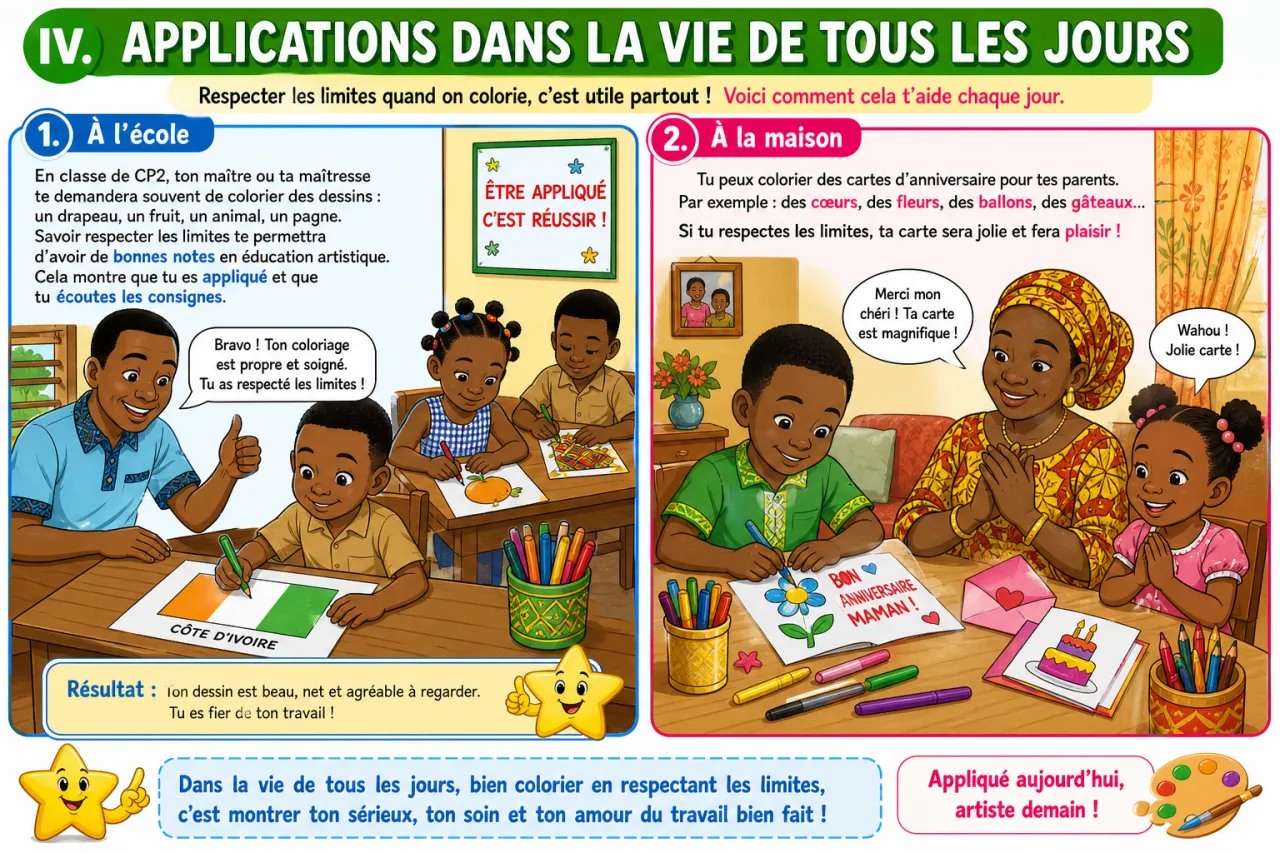 Colorier en respectant les limites — illustration