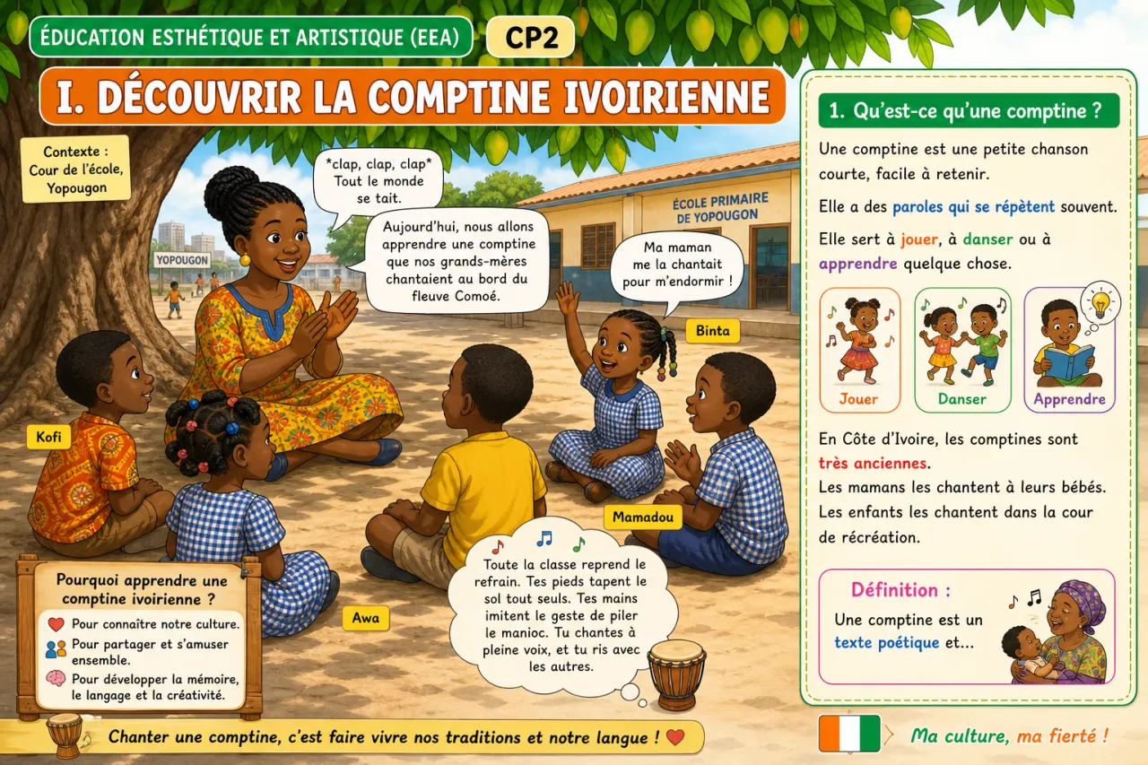 Apprendre une comptine ivoirienne — illustration