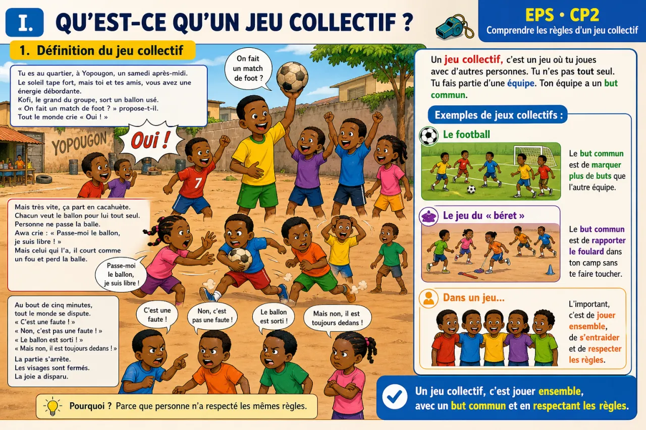 Comprendre les règles d'un jeu collectif — illustration