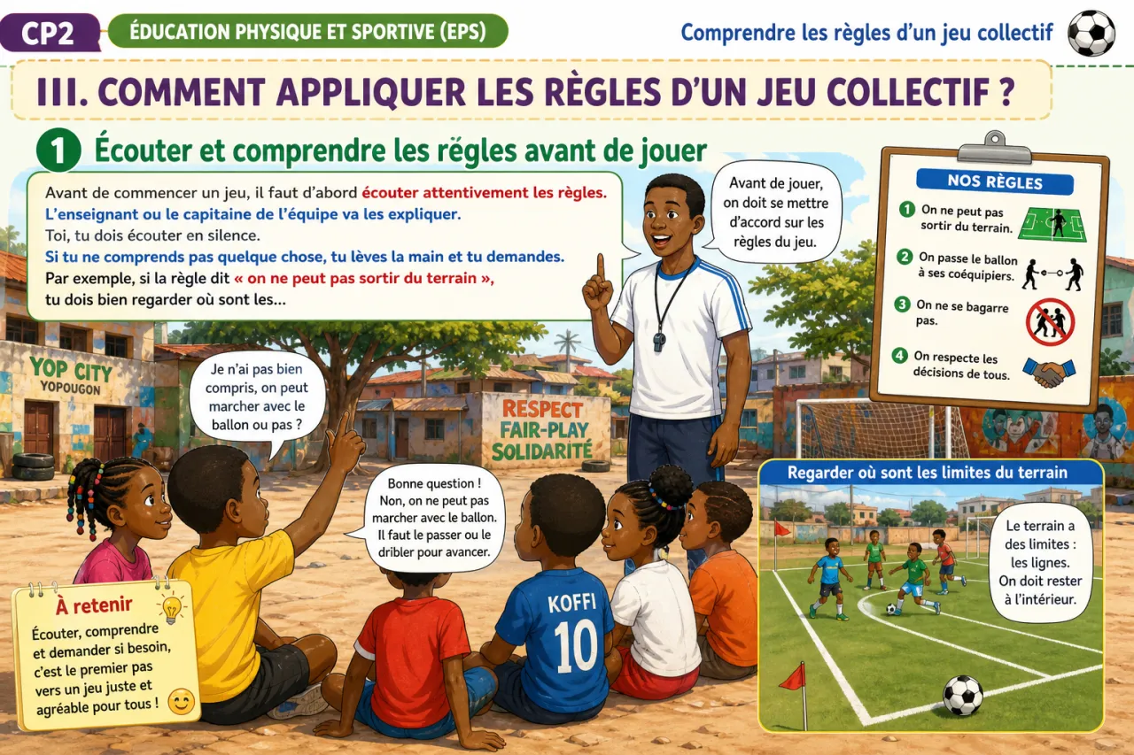 Comprendre les règles d'un jeu collectif — illustration