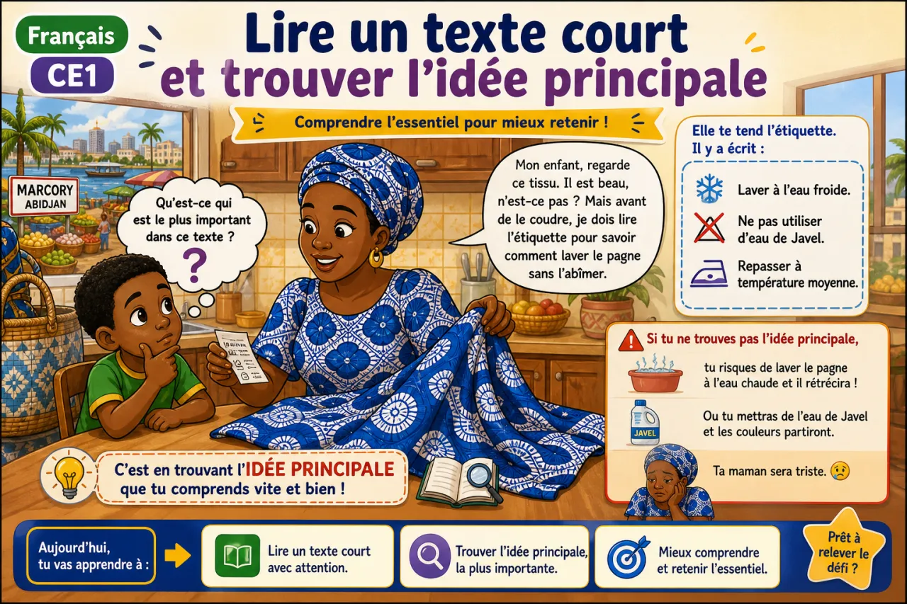Lire un texte court et trouver l'idée principale