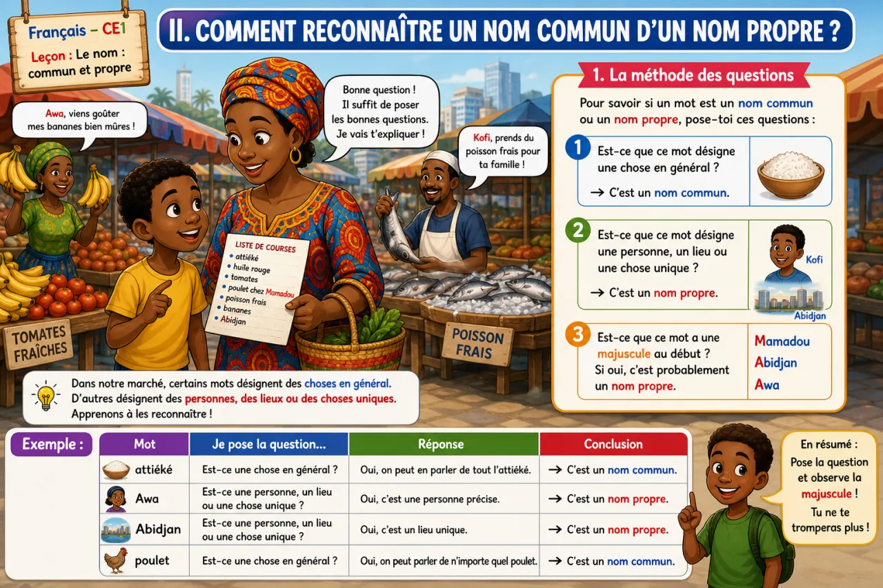 Le nom : commun et propre — illustration