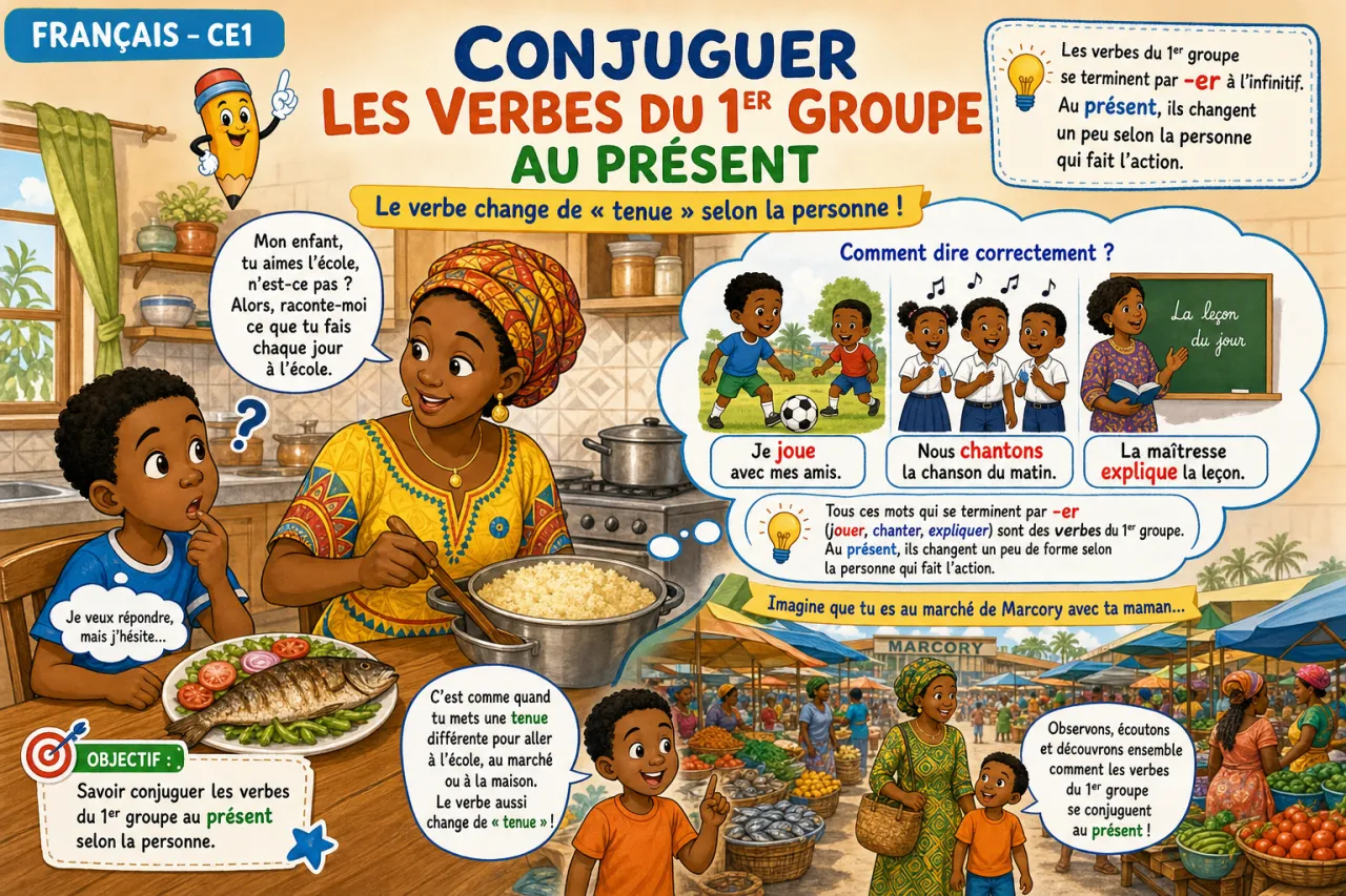Conjuguer les verbes du 1er groupe au présent
