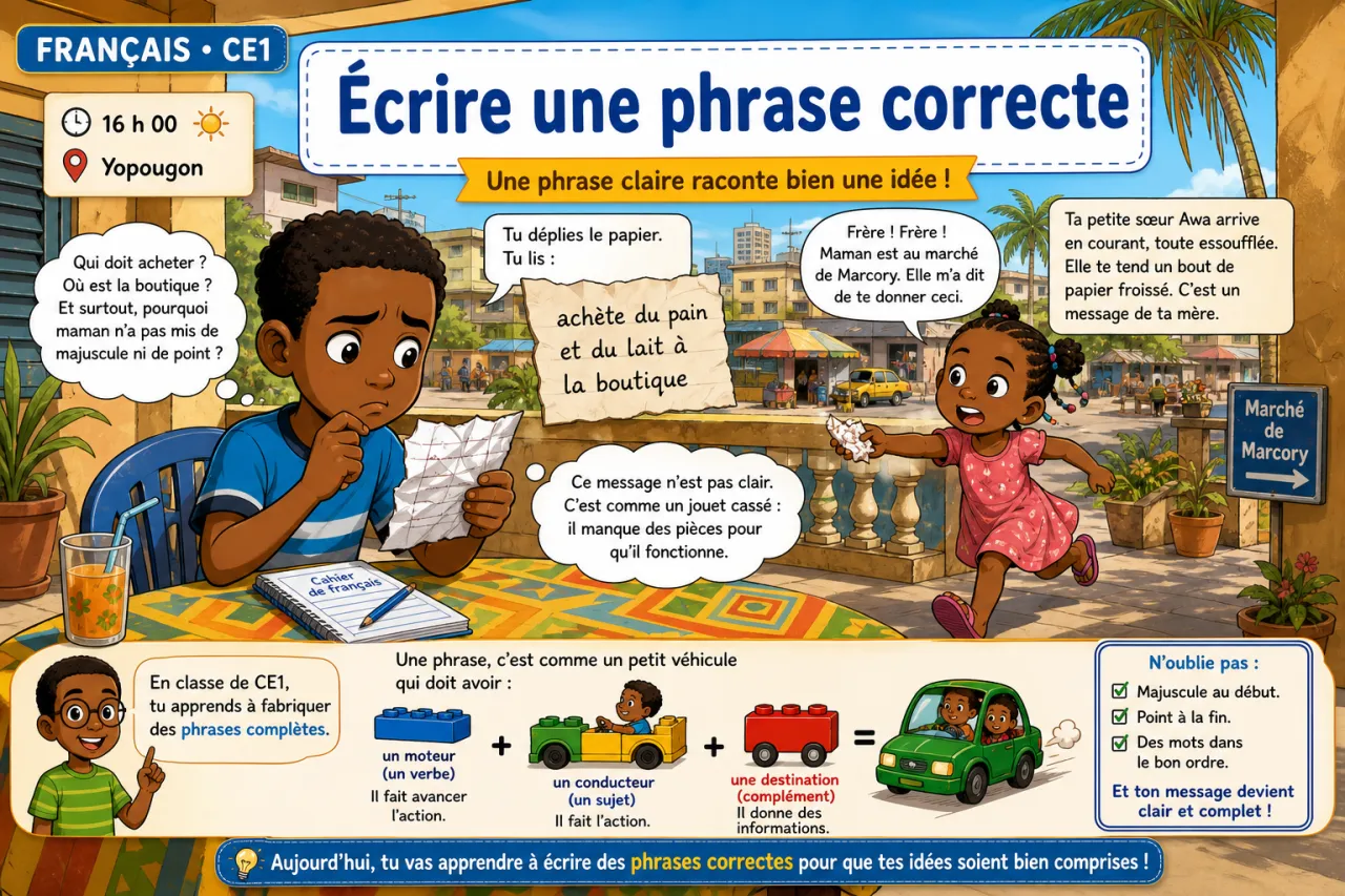 Écrire une phrase correcte