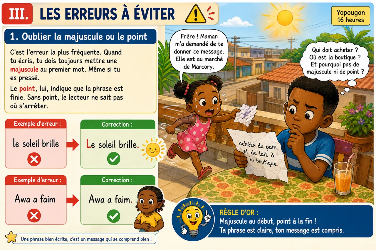 Écrire une phrase correcte — illustration