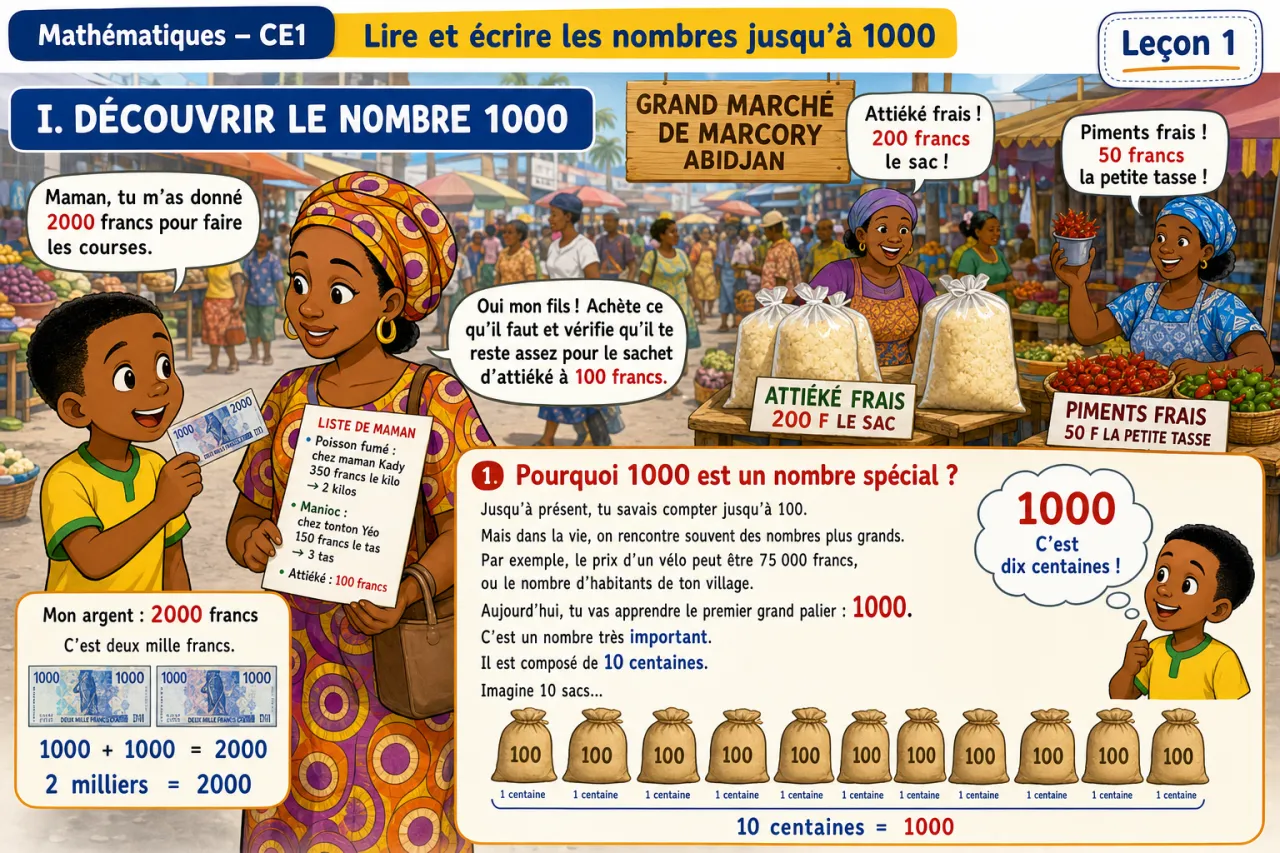 Lire et écrire les nombres jusqu'à 1000 — illustration