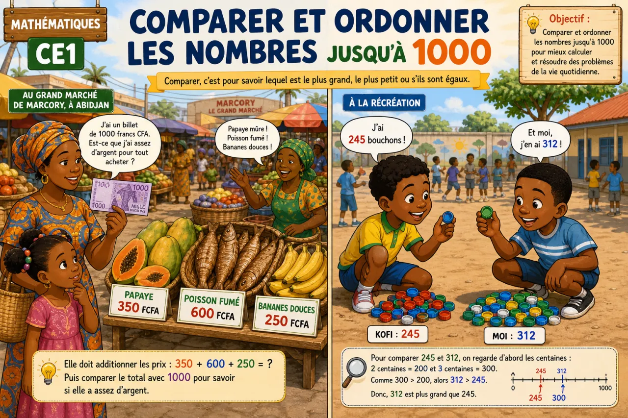 Comparer et ordonner les nombres jusqu'à 1000