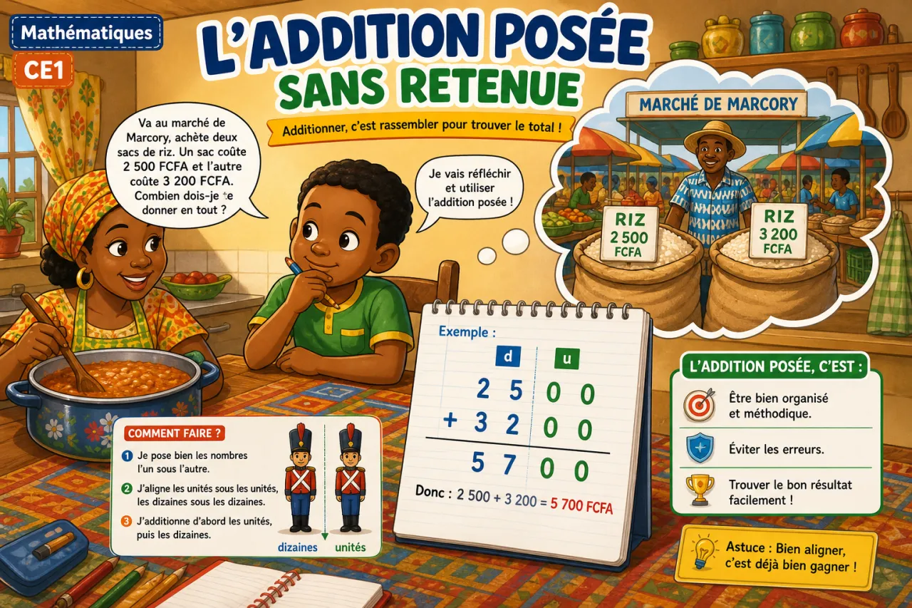 L'addition posée sans retenue