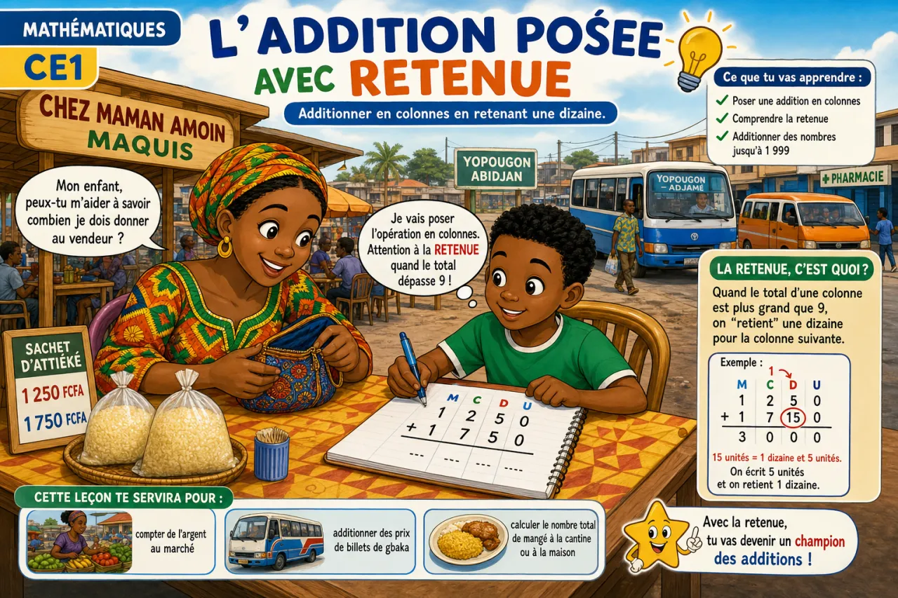 L'addition posée avec retenue