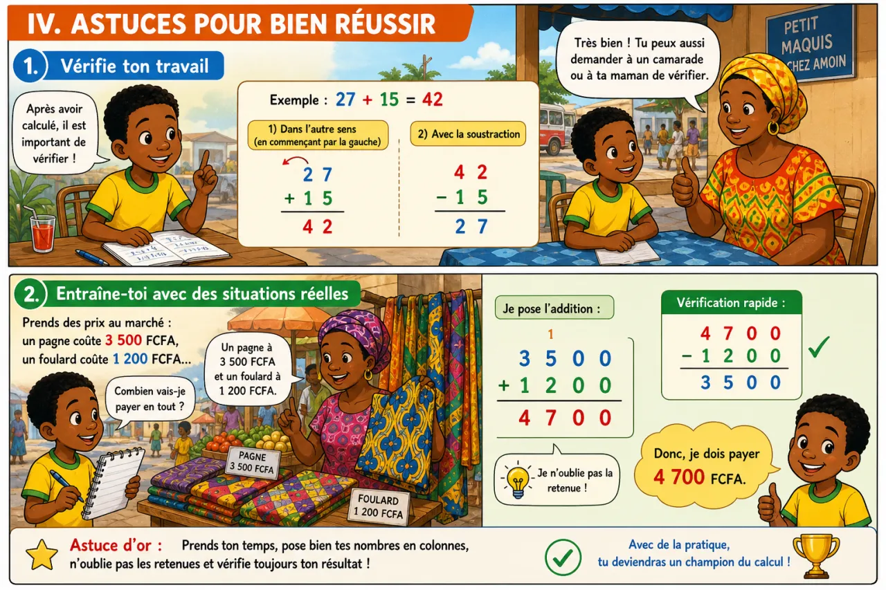 L'addition posée avec retenue — illustration