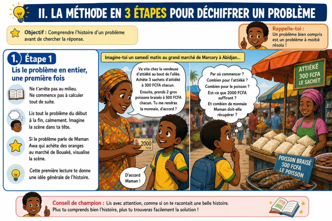 Lire et comprendre un problème — illustration