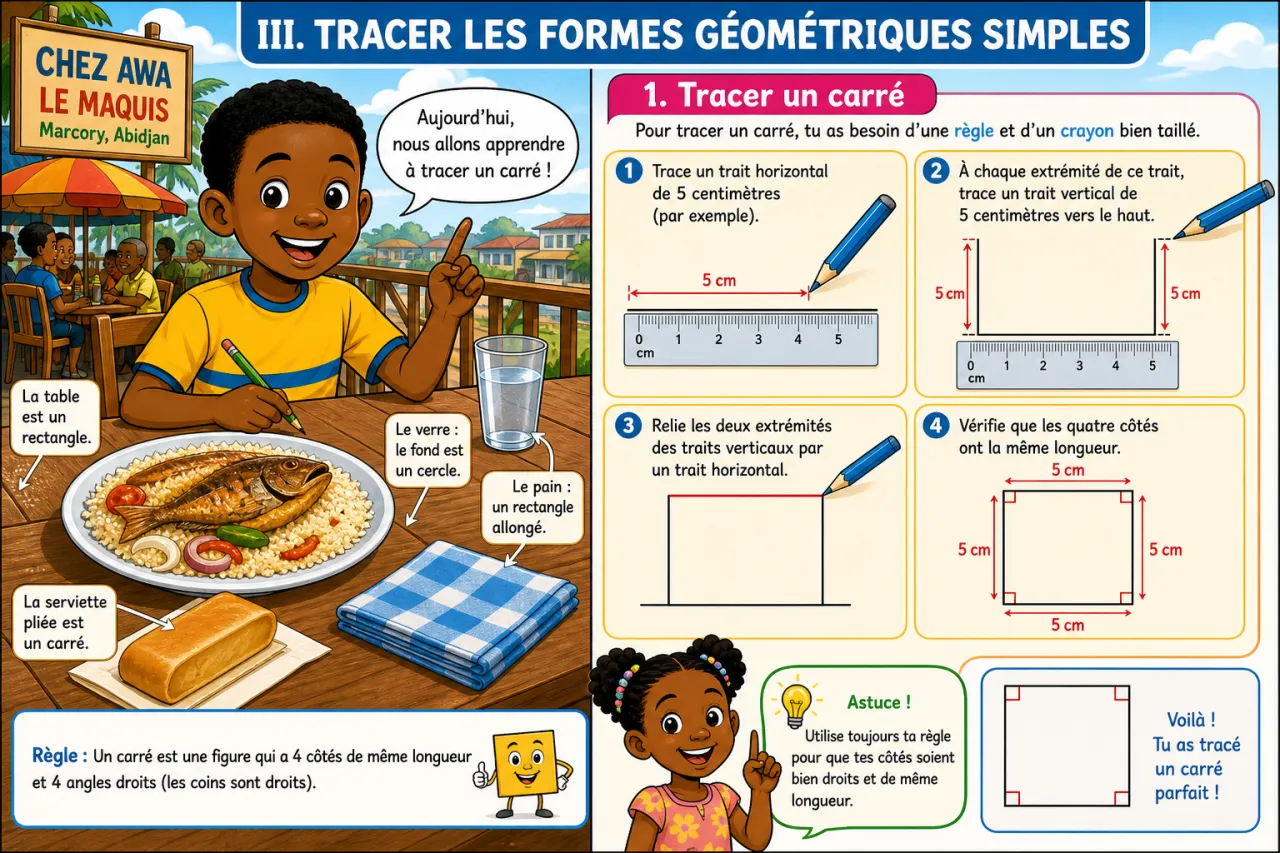 Identifier les formes géométriques simples — illustration
