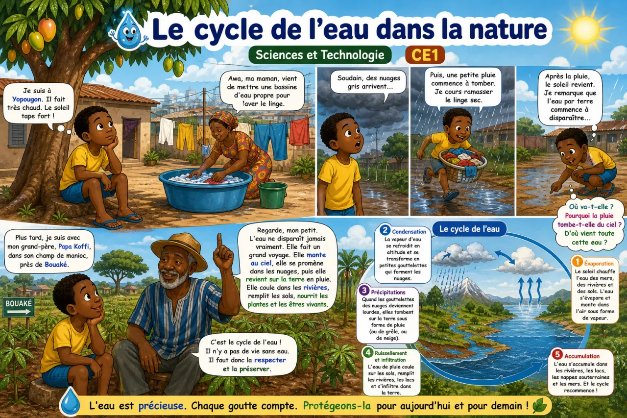 Le cycle de l'eau dans la nature