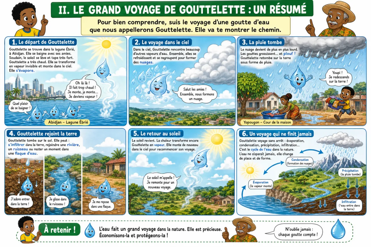 Le cycle de l'eau dans la nature — illustration
