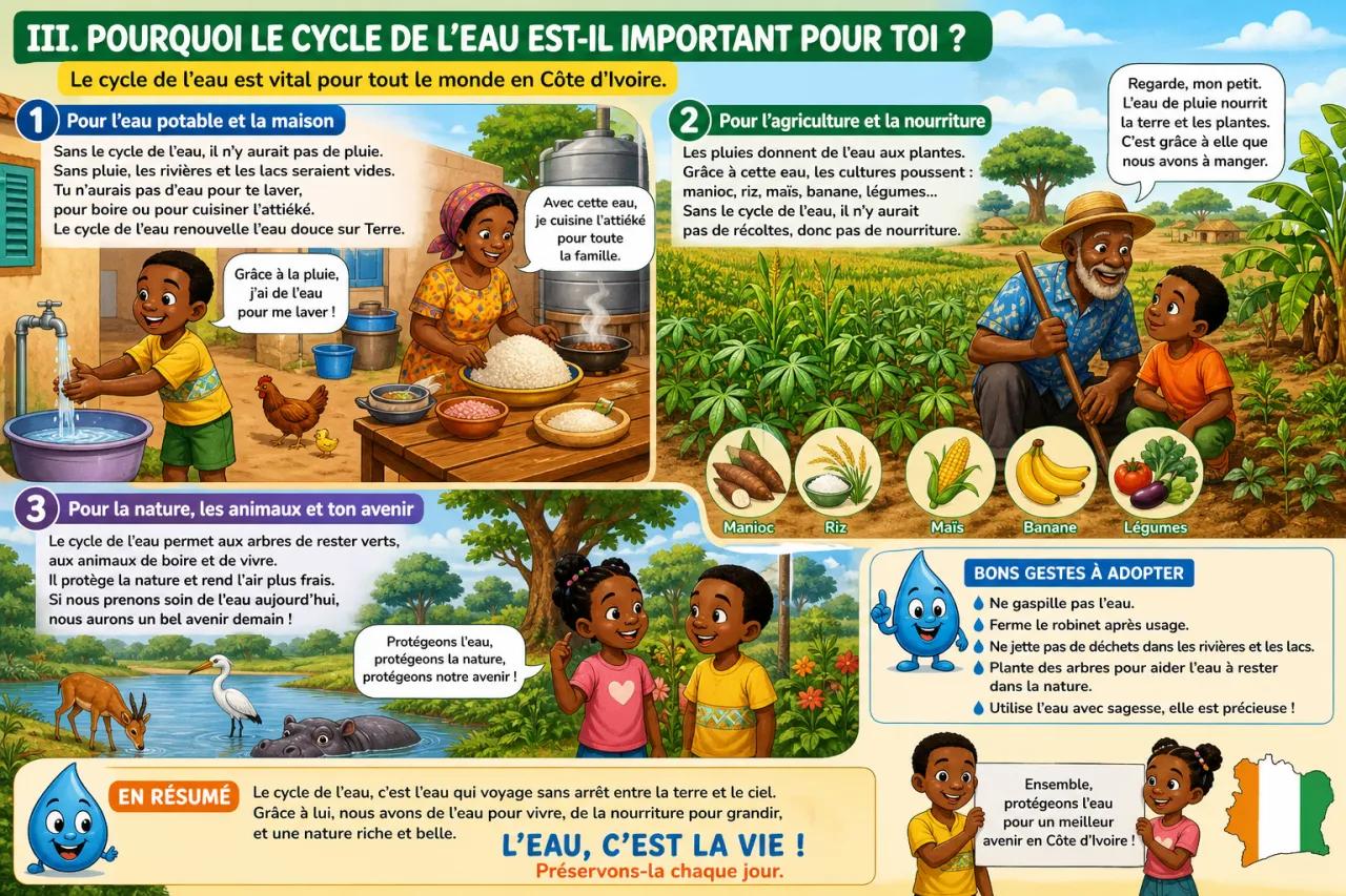 Le cycle de l'eau dans la nature — illustration