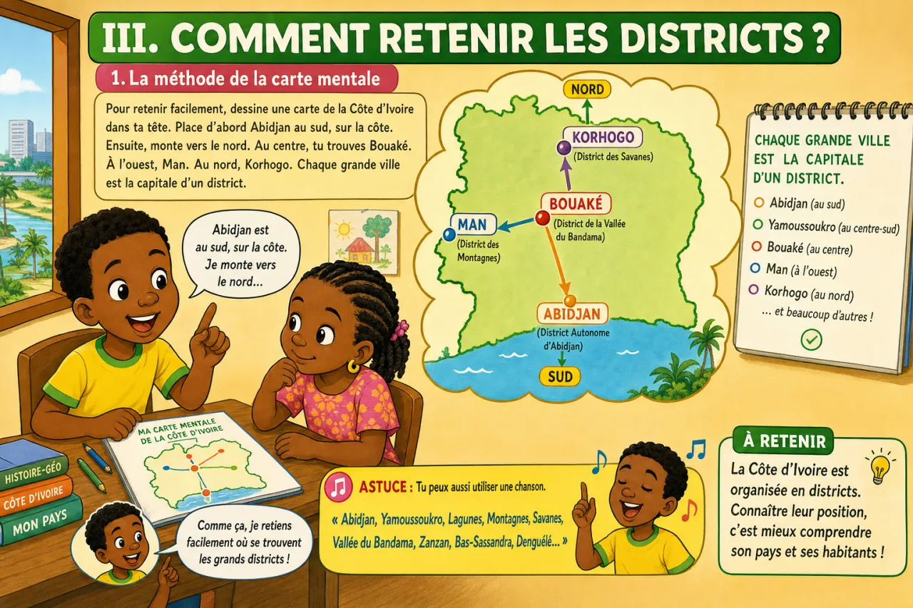 Les districts et régions de Côte d'Ivoire — illustration