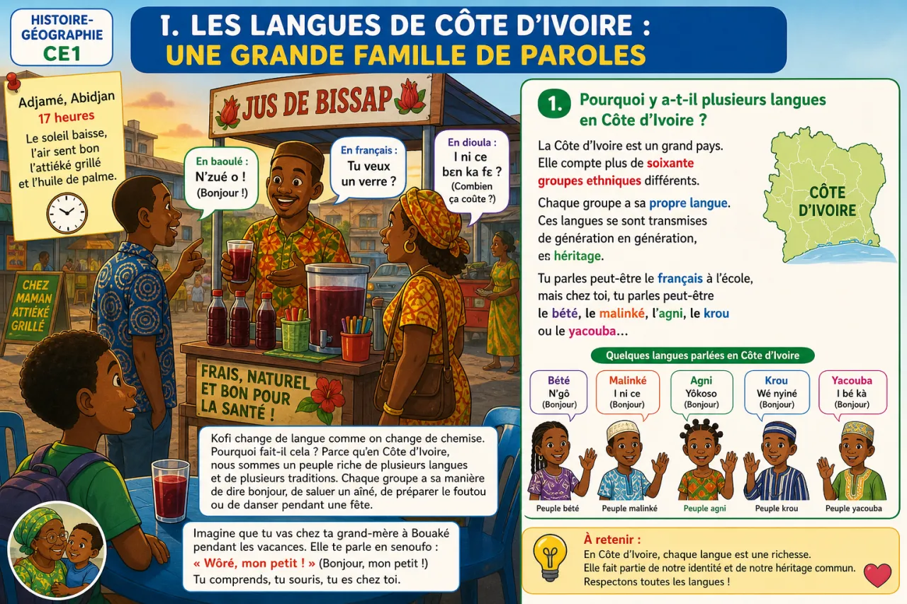 Les langues et les traditions culturelles de CI — illustration