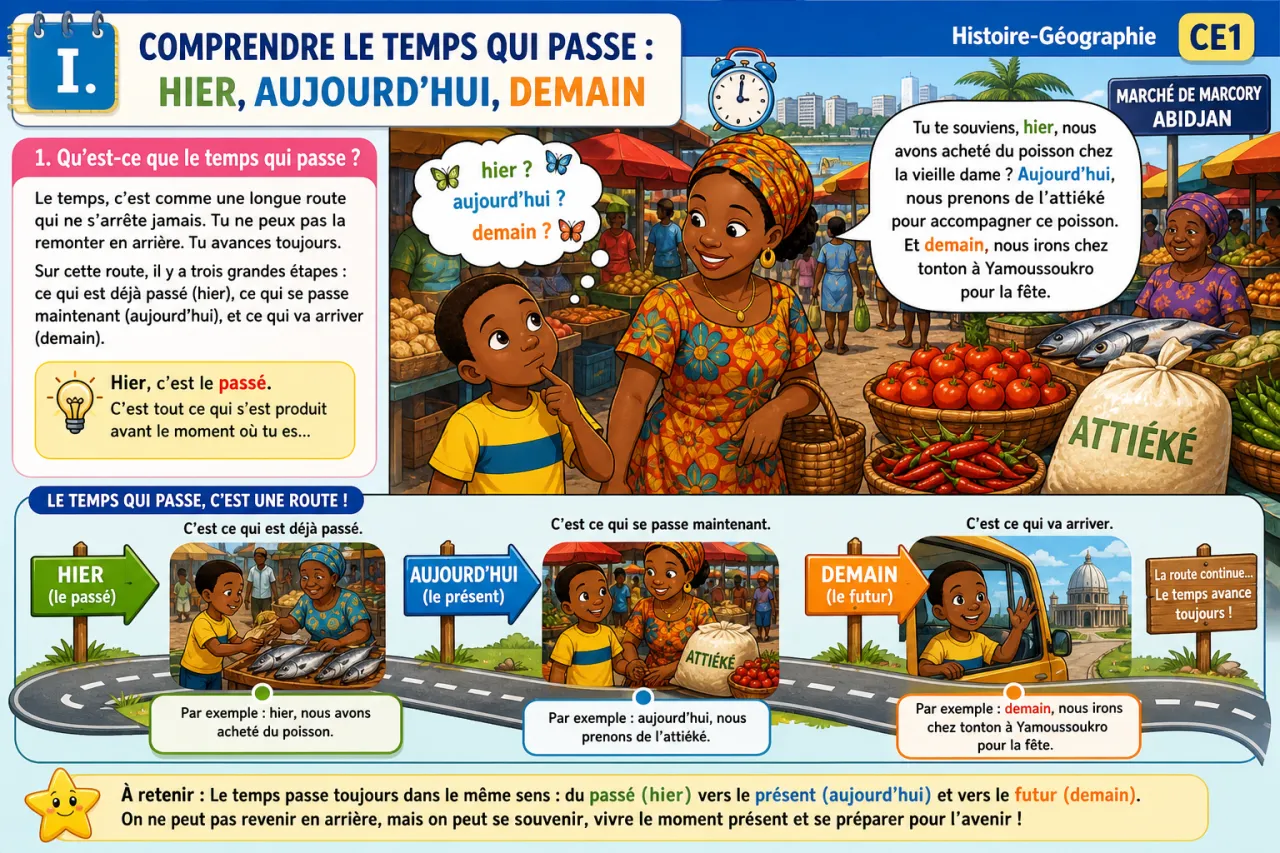 Hier, aujourd'hui, demain : le temps qui passe — illustration