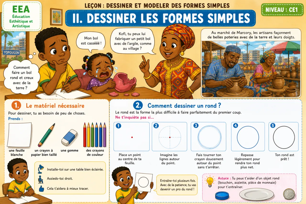 Dessiner et modeler des formes simples — illustration