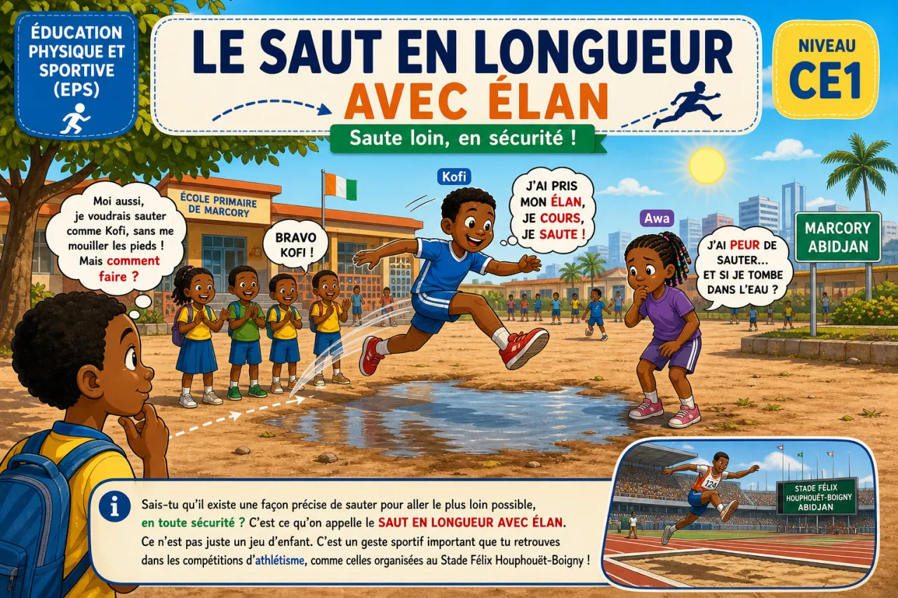 Le saut en longueur avec élan