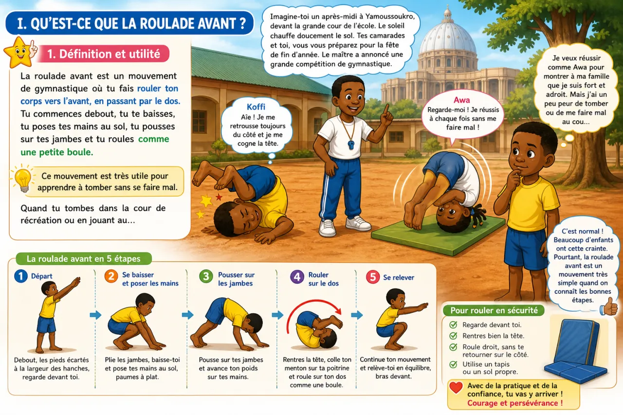 La roulade avant : technique et sécurité — illustration