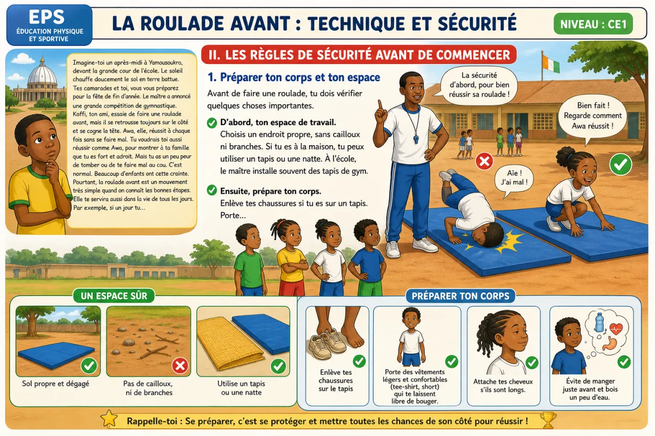 La roulade avant : technique et sécurité — illustration