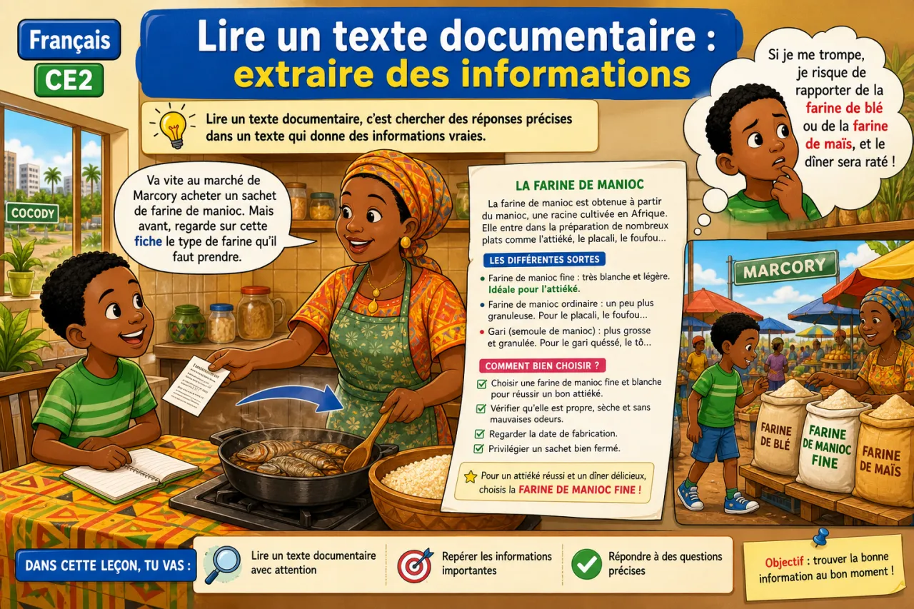 Lire un texte documentaire : extraire des informations