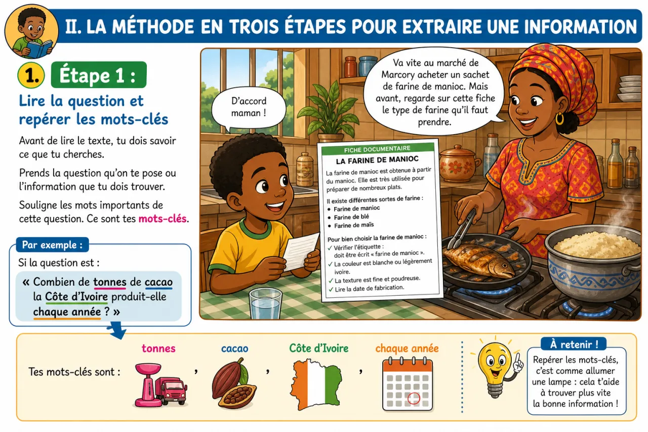 Lire un texte documentaire : extraire des informations — illustration