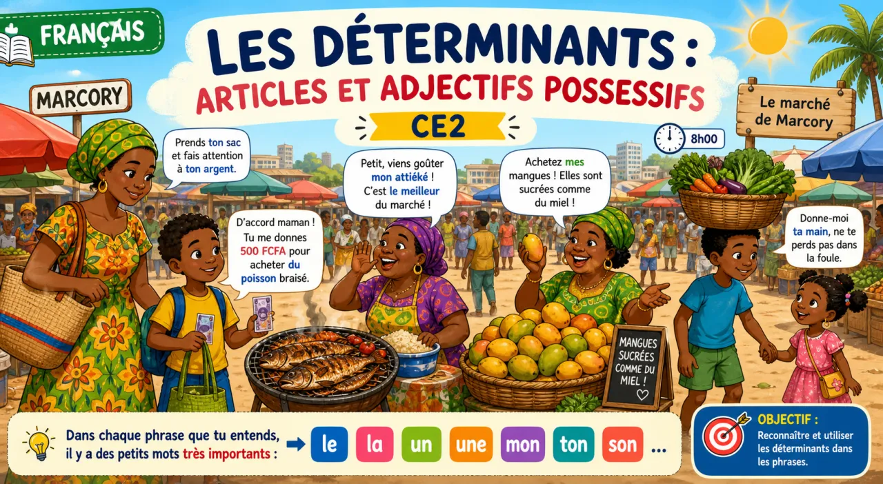 Les déterminants : articles et adjectifs possessifs