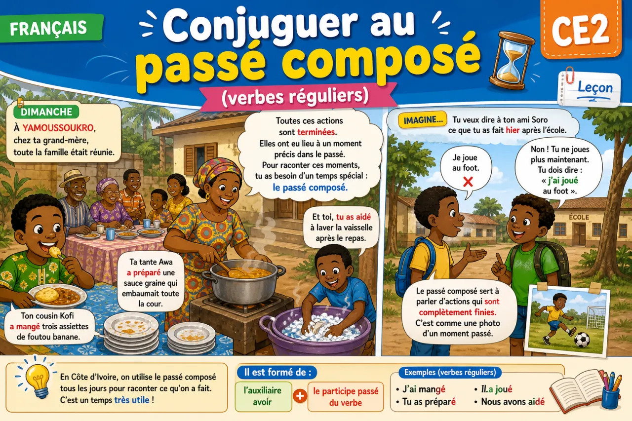 Conjuguer au passé composé (verbes réguliers)
