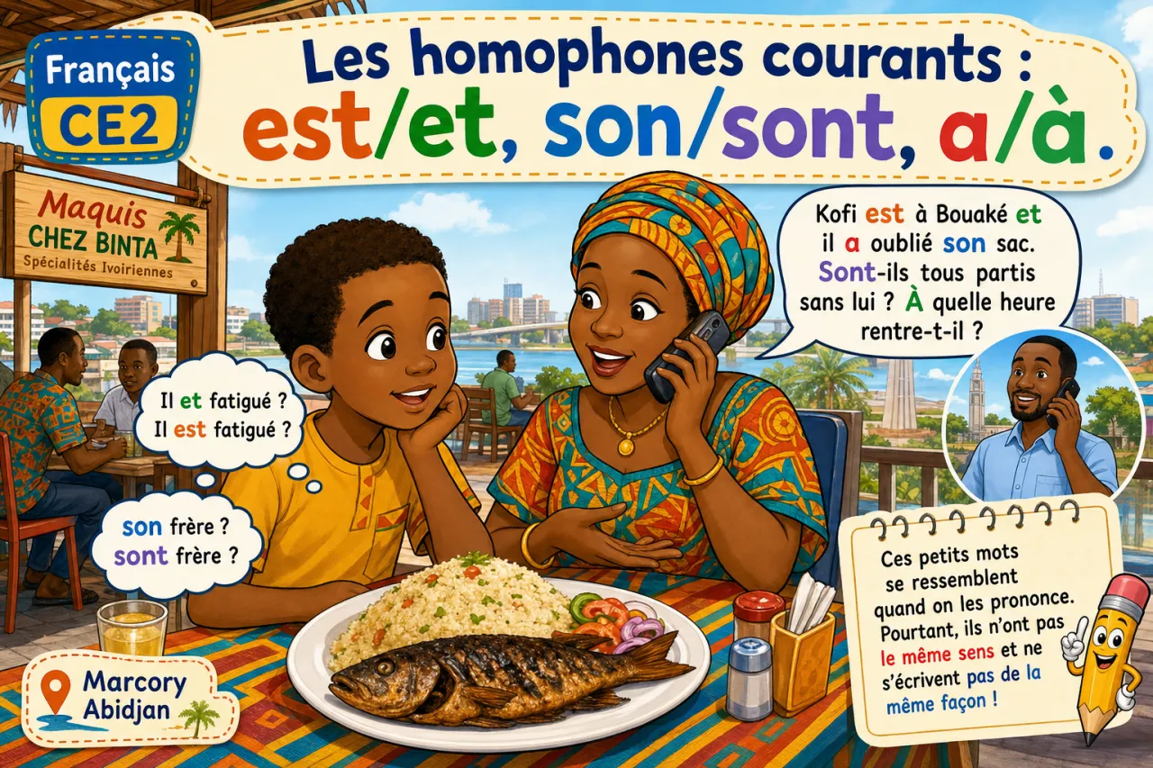 Les homophones courants : est/et, son/sont, a/à
