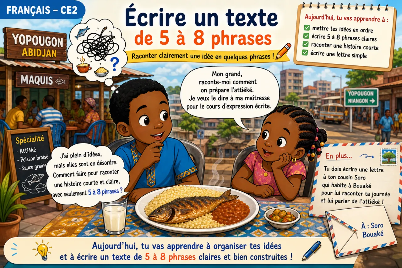 Écrire un texte de 5 à 8 phrases