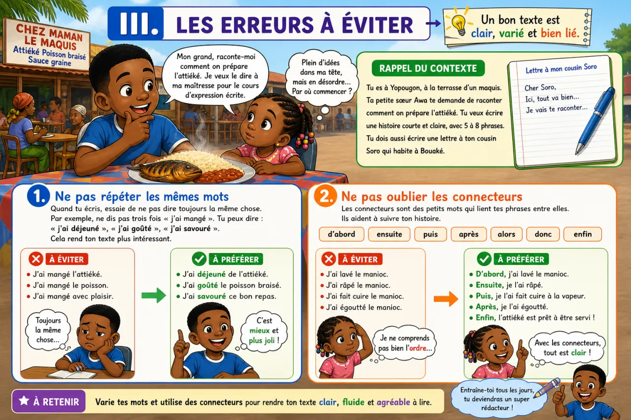 Écrire un texte de 5 à 8 phrases — illustration