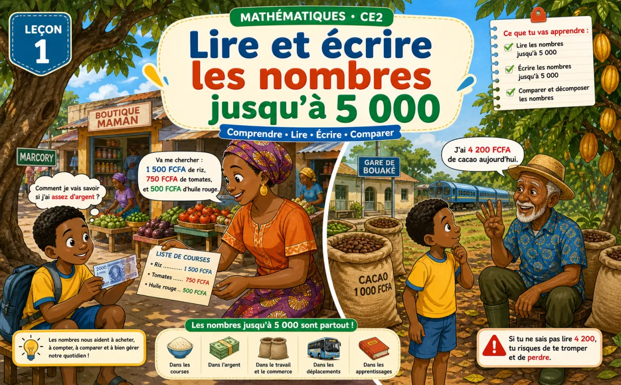 Lire et écrire les nombres jusqu'à 5 000
